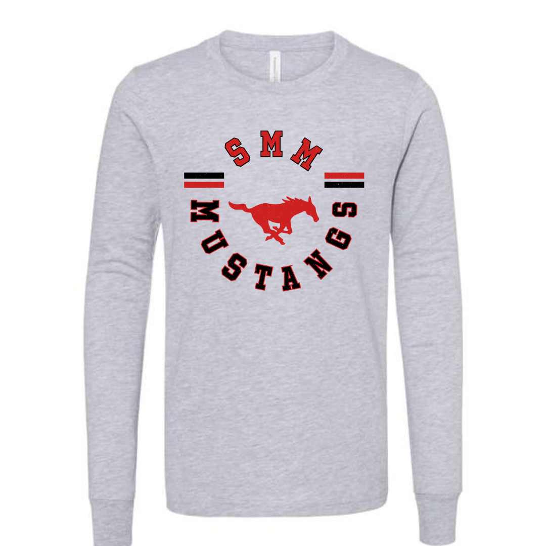 Youth Mustangs Distressed Circle